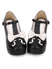 Süße Lolita Pumps Bow Zweifarbig T Strap Chunky High Heel Lolita Schuhe