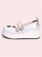 Süße Lolita Pumps Riemchen Schnalle Ausgeschnitten Flügel Lolita Flatform Schuhe