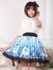 Süße Lolita Rock in blau mit Pferde-Print
