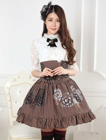 Süße Lolita Rock schwarz / weiß Gear Steampunk SK Lolita Rock