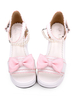 Süße Lolita Sandalen Bow Pearl Rosa Lolita Flatform Schuhe