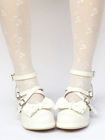 Süße Lolita Schuhe Ankle Strap klobige Ferse Lolita Pumpen mit Bogen