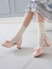 Süße Lolita Schuhe Bögen Leder Chunky Heel Lolita Pumps