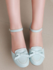 Süße Lolita Schuhe Bögen Leder Chunky Heel Lolita Pumps