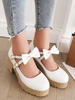 Süße Lolita Schuhe Bögen Plattform Chunky Heel Round Toe Lolita Pumps