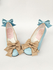 Süße Lolita Schuhe blau Lederpumps mit Schleife