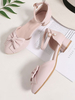 Süße Lolita Schuhe Pink Bows Leder Welpen Ferse Knöchelriemen Lolita Pumps