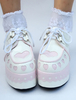Süße Lolita Schuhe Plattform Wedge Schnürschuh Herz Runde Zehe Lolita Schuhe