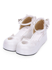 Süße Lolita-Schuhe-Schatz-Ausschnitt-Bogen-Knöchel-Bügel-Weiß Lolita Footwear