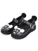 Süße Lolita Schuhe Schwarz Runde Mickey Muster niedrige Top Lolita Schuhe