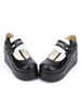 Süße Lolita Schuhe Schwarz Runde Plattform niedrigen oberen Mary Jane Schuhe
