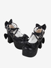 Süße Lolita-Schuhe Schwarze Lolita-Pumps aus PU-Leder mit Schleife und runder Spitze