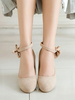 Süße Lolita Schuhe Wildleder Knöchelriemen Welpen Heel Aprico Lolita Pumps