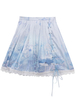 Süße Lolita SK Schnürung Baby Blue Tierdruck Polyester Schnürung Lolita Röcke