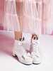 Süße Lolita Stiefel Bunny Ear Bows Round Toe Leder Lolita Schuhe