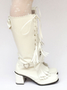 Süße Lolita Stiefel klobige Ferse Schnürung breiten Mitte Kalb Stiefel mit Quaste