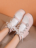 Süße Lolita Stiefel Round Toe Leder Lolita Schuhe