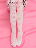 Süße Lolita Strümpfe Rosa bedruckte Lolita Kniestrümpfe