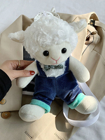Süße Lolita Tasche Blau Kurz Plüsch Faux Wildleder Schaf Muster Lolita Zubehör