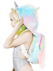 Süße Lolita Tasche Einhorn Ombre Rucksack mit Kapuze