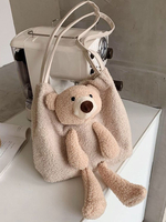 Süße Lolita Tasche Khaki Short Plüsch Umhängetasche Lolita Zubehör