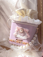 Süße Lolita Tasche Lavendel PU Leder Schleifen Perlen PU Leder Täglich Lässig Lolita Handtasche