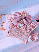 Süße Lolita Tasche Lavendel Schleifen Spitze Blumen Lolita Zubehör Kundenspezifische Umhängetasche