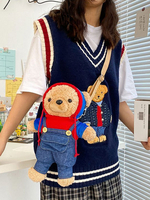 Süße Lolita Tasche Leichte himmelblaue Umhängetasche Lolita Zubehör Teddys Tasche