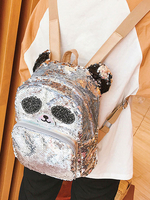 Süße Lolita Tasche Pailletten Panda Tier Leder Rucksack