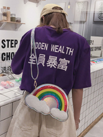 Süße Lolita Tasche Regenbogen Wolke Lazer Pailletten Lolita Umhängetasche