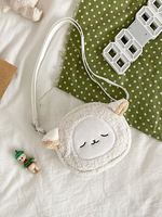 Süße Lolita Tasche Weiß Kurz Plüsch Faux Wildleder Schaf Muster Lolita Zubehör