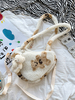 Süße Lolita Tasche Weiß Kurz Plüsch Kunstleder Teddybär Muster Lolita Zubehör