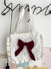 Süße Lolita Tasche Weiße Leinwand Polyester Schleife Lolita Zubehör Lolita Umhängetasche