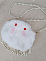 Süße Lolita-Tasche weiße Polyester-Perlen Umhängetasche Lolita-Zubehör