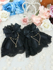 Süße Lolita Wrist Band Ribbon Bow Metall Detail Spitze Lolita Oversleeve