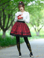 Süße Spitze Lolita SK Burgund Lolita Röcke