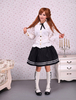 Süße weiße Baumwolle Lolita Bluse Langarm Lace Trim Bogen