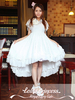 Süße weiße Chiffon Spitze Lolita einteiliges Kleid Kurzarm Swallow Tail Design