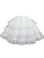 Süße weiße Spitze Lolita Rock Layered-Blumen-Druck