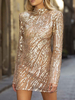 Sequin-Verein-Kleid Backless lange Ärmel Sexy Kleid