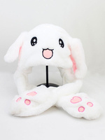Süßer Lolita Hut Bunny Ear Muff Flauschiger Ballonhut Lolita Handschuh