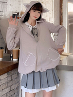 Süßer Lolita Mantel Hodded Langarm Lolita Outwear