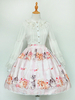 Süßer Lolita Rock Chiffon mit Falten und Print in Rosa