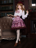 Süßer Lolita Rock Polyester mit Falten und Print in Fuchsienfarbe