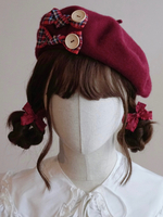 Süßes Lolita Hut Accessoire Plaid Polyester Grau Lolita Accessoires