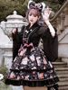Süßes Lolita JSK Kleid 3-teiliges Set Schwarz Ärmelloses Schnüren Lolita Pullover Röcke Outfits