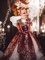Süßes Lolita JSK Kleid Burgunder Bowknots Polyester Lolita Pullover Röcke