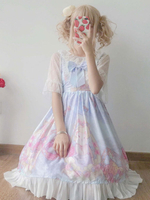 Süßes Lolita JSK Kleid Cat Print Schleifen Lolita Pullover Röcke