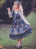 Süßes Lolita JSK Kleid Navy Polyester Bowknot Ärmellose Lolita Pullover Röcke
