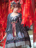 Süßes Lolita JSK Kleid Neverland Blumendruck Rüschen Schwarze Lolita Pullover Röcke